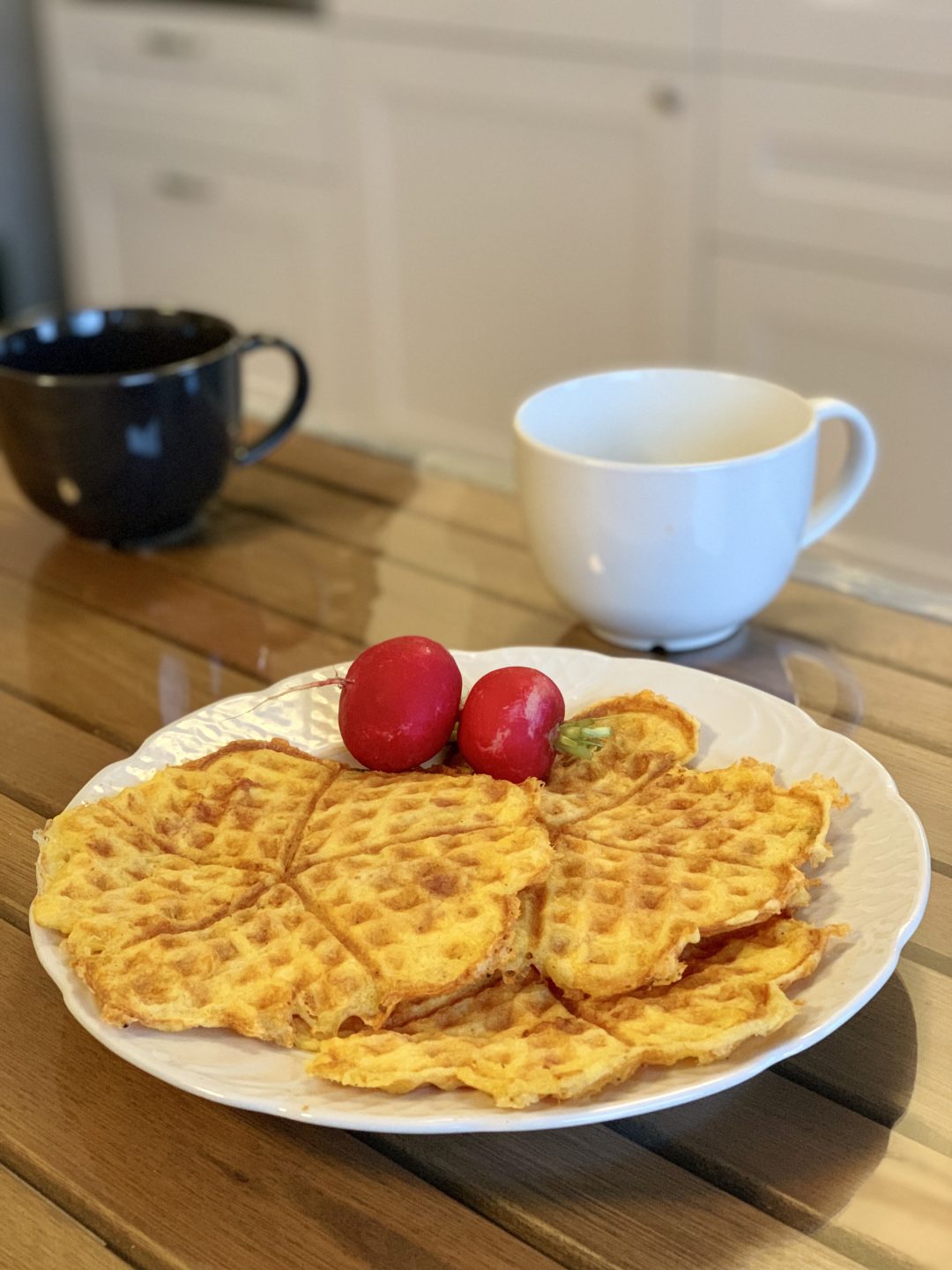 Savory keto waffles with cheese and chicken Family On Keto