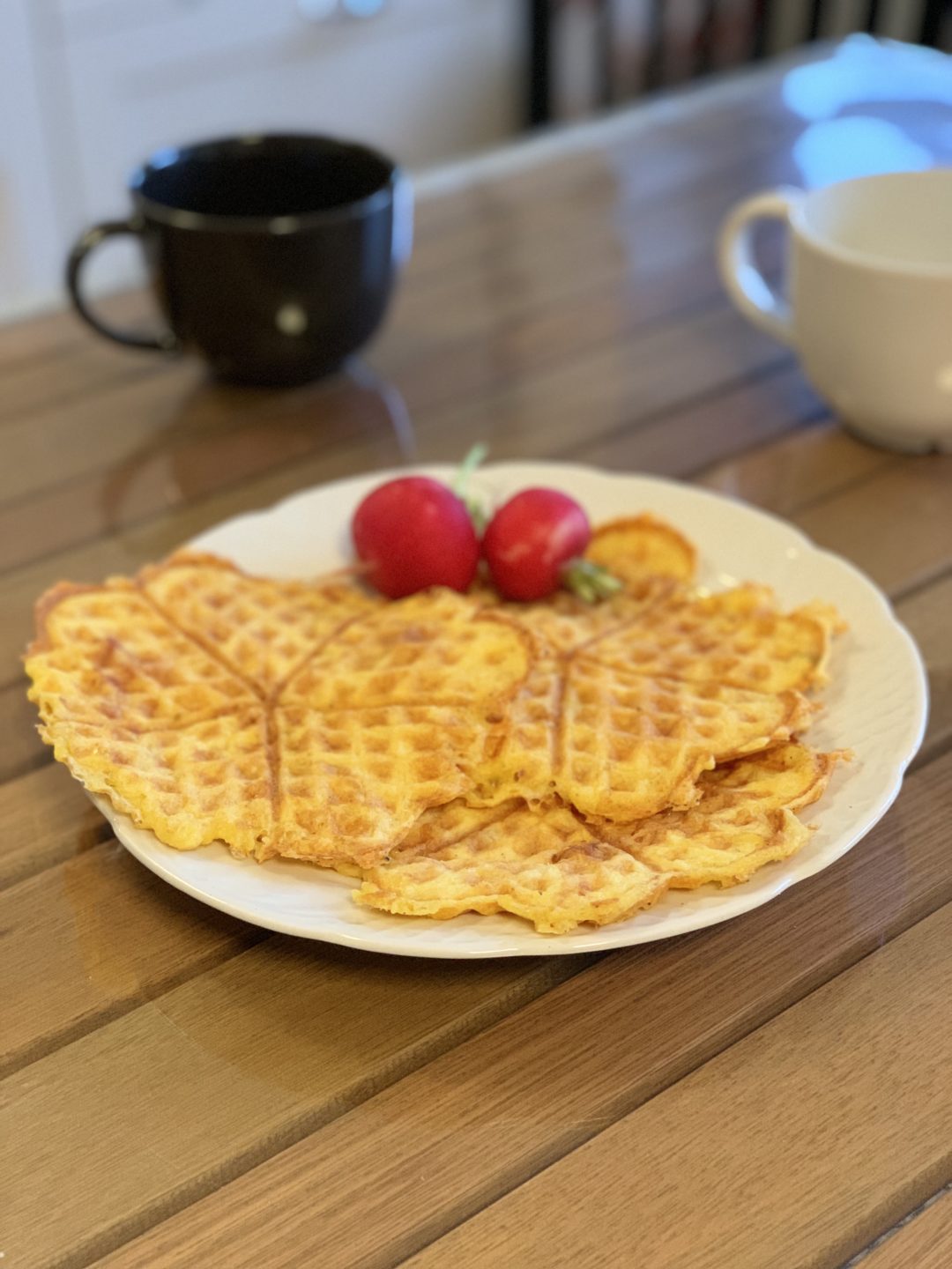 Savory keto waffles with cheese and chicken Family On Keto