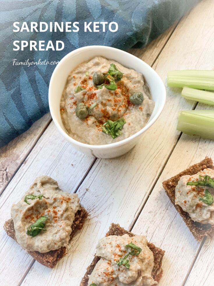 Picture of sardines keto spread on a wooden table