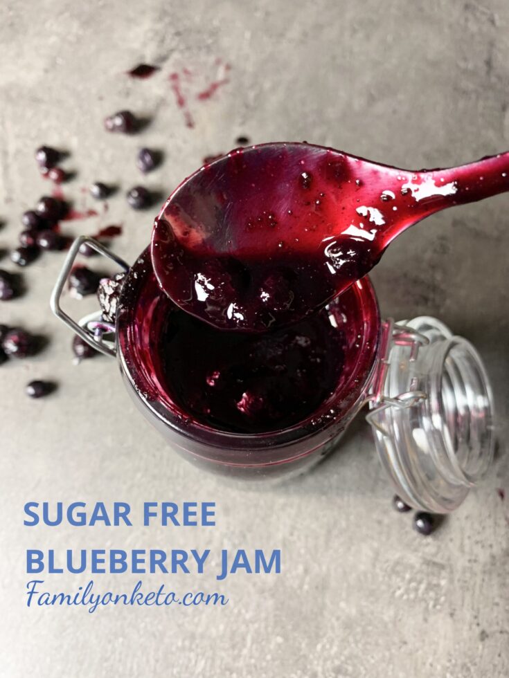 Picture of sugar free blueberry jam in jar