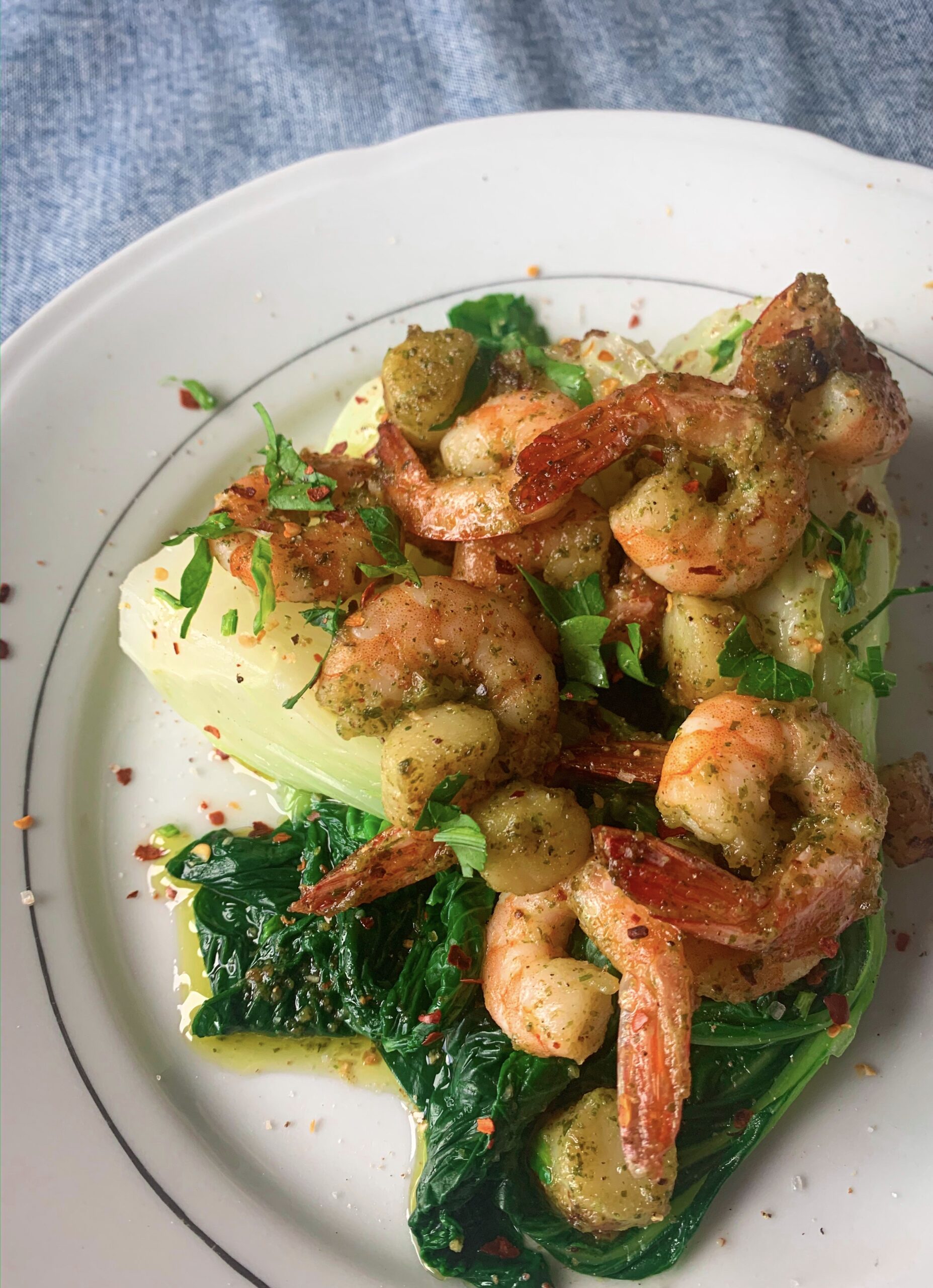 Chilli Scallops And Prawns On Pak Choi Family On Keto