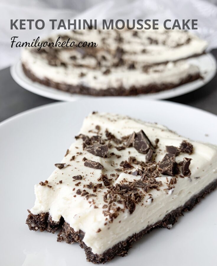Keto tahini mousse cake with chocolate