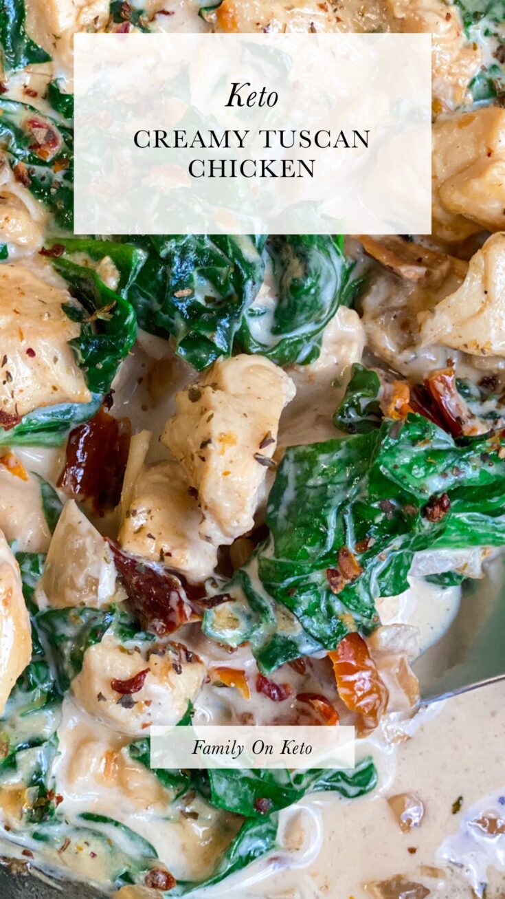 Picture of keto Tuscan chicken in a skillet