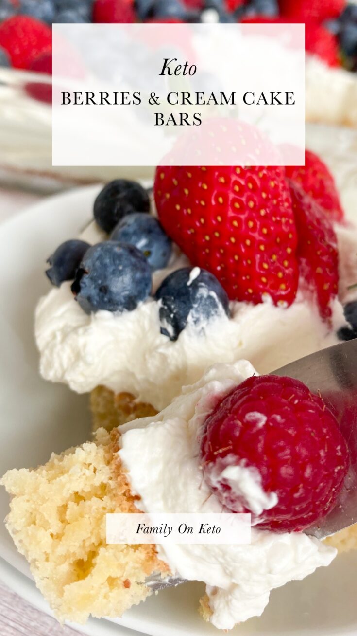 Picture of keto berries and cream cake bars
