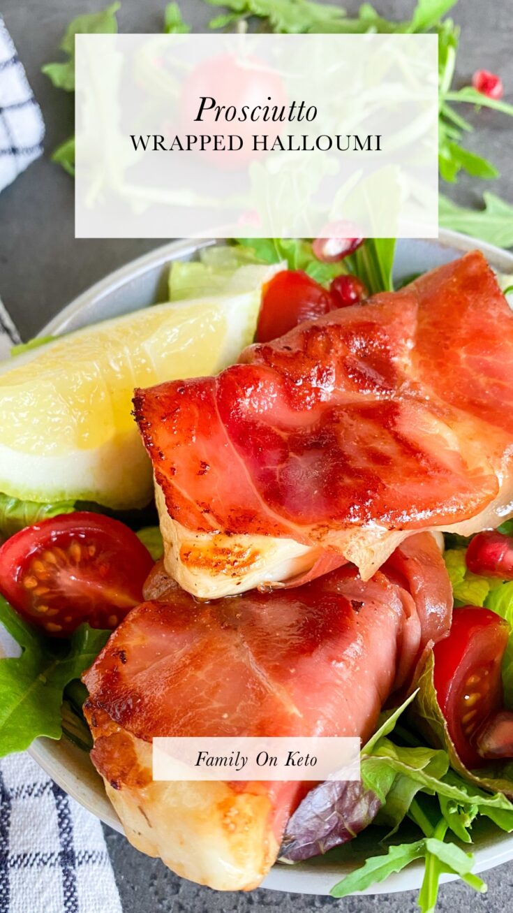 Picture of keto prosciutto wrapped halloumi