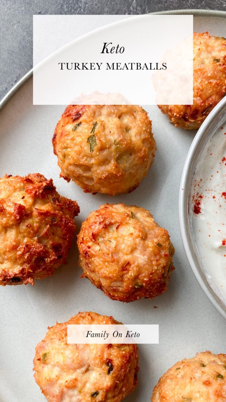 Picture of keto turkey meatballs on a plate